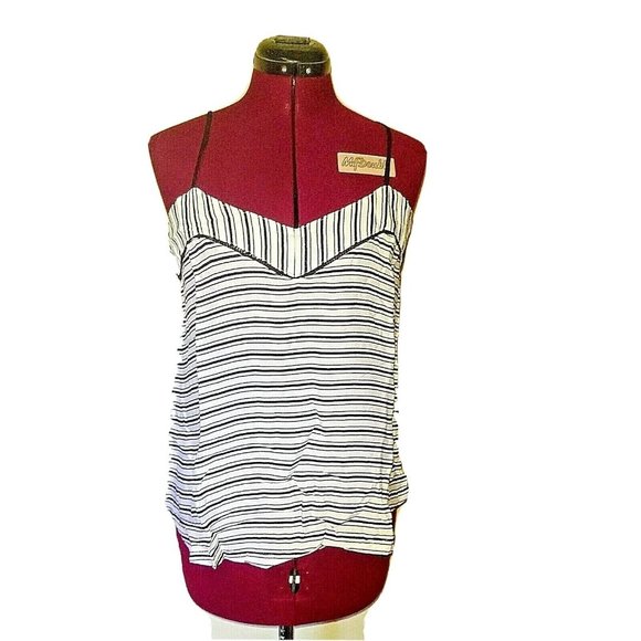 P.J. SALVAGE Cami Size Medium Black White Adjustable Spaghetti Straps Sl… - Picture 1 of 7